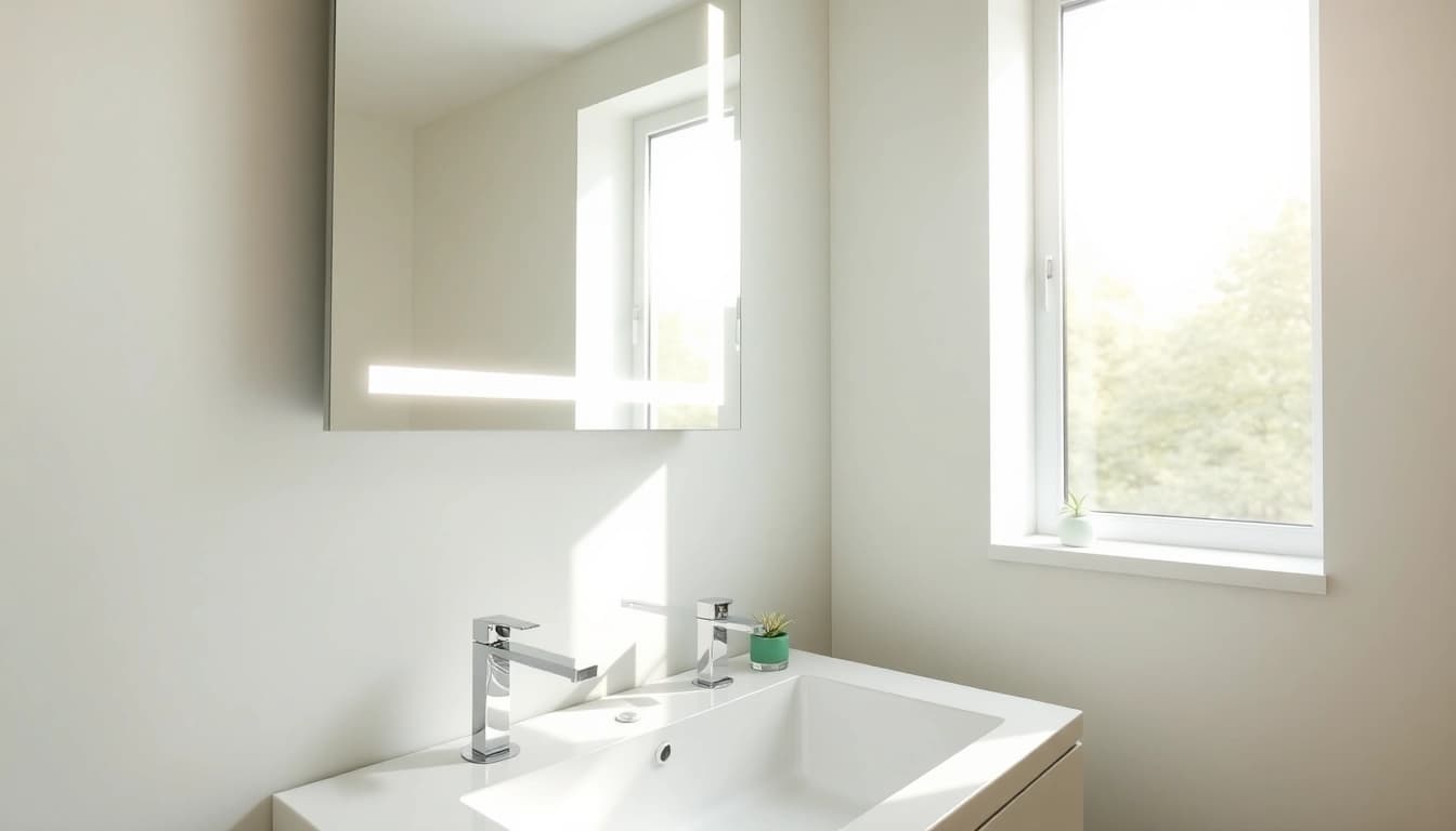 Elegantly designed spiegelschrank led in a modern bathroom environment.