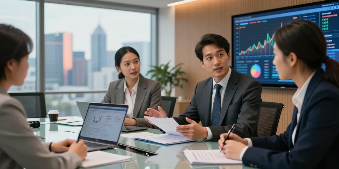 Financial consulting meeting highlighting 신용카드현금화 strategies with professional advisor discussing analytics.