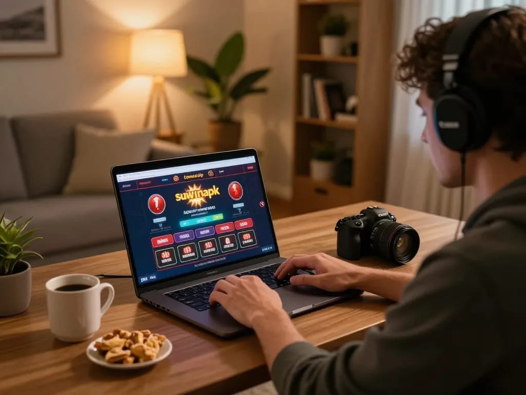 Engaging session using sunwinapk for online casino gaming at home, showcasing immersive gameplay.