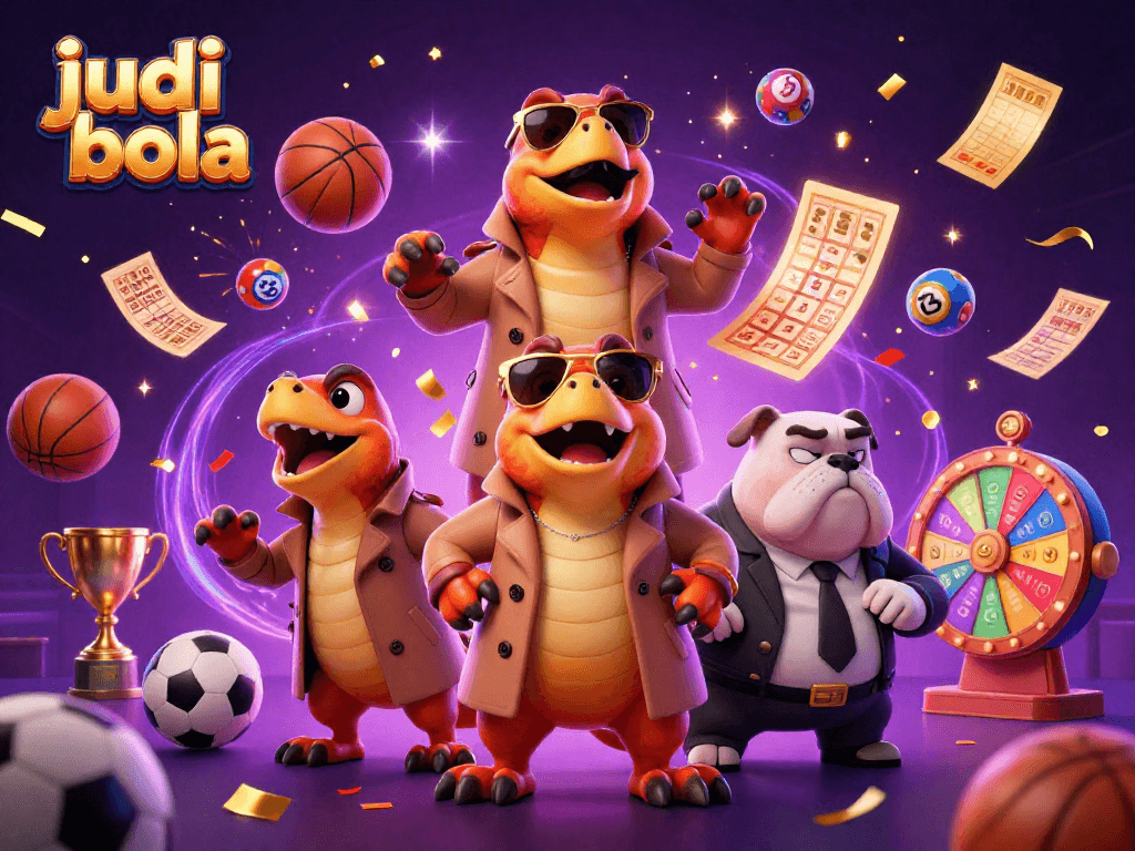 Experience judi bola excitement with vibrant characters and action elements in a dynamic casino scene.