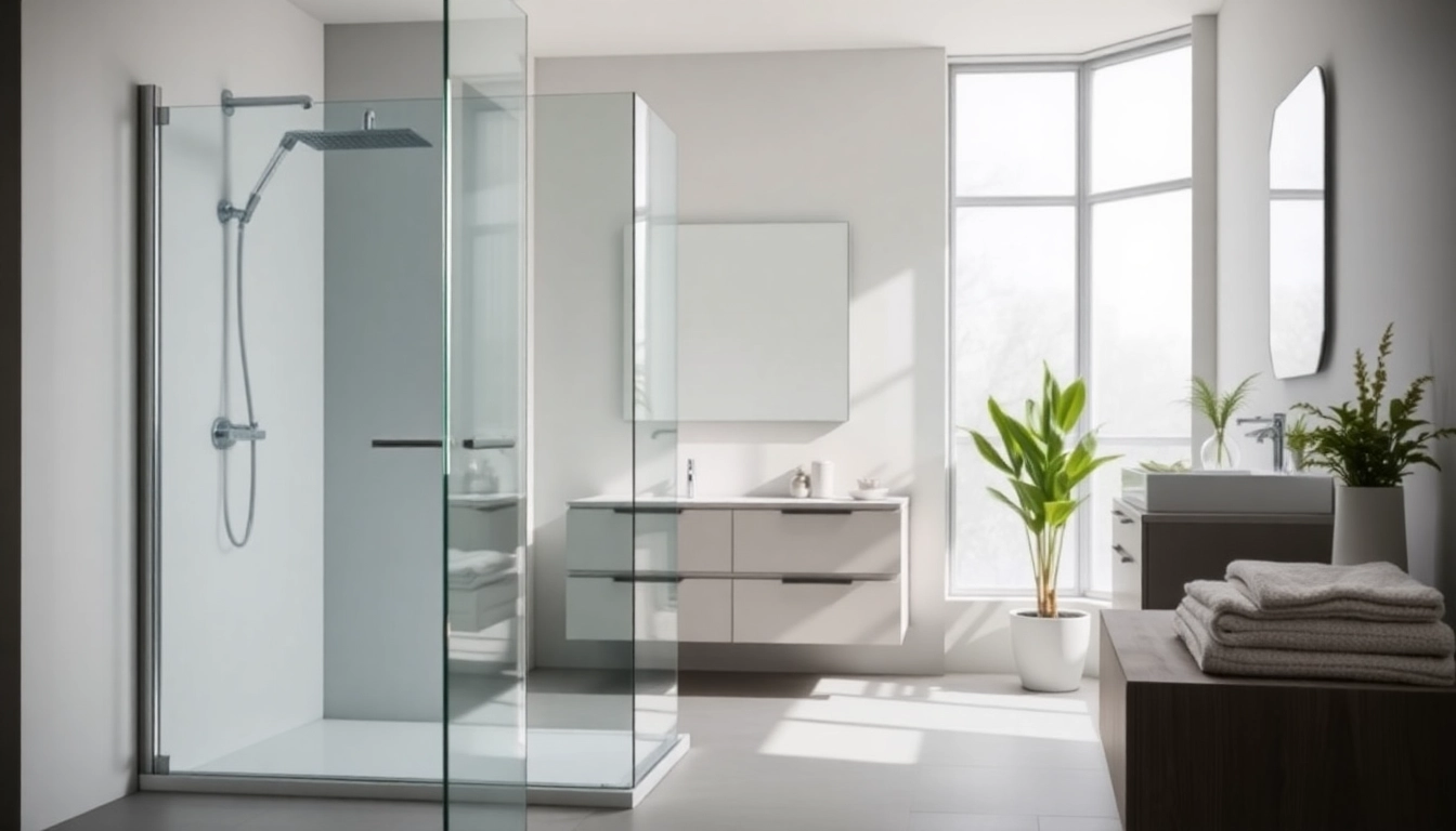 Showcasing semi-frameless shower screens in a modern bathroom design with sleek features.