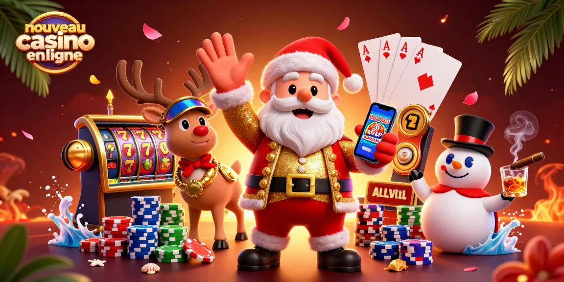 Découvrez le nouveau casino en ligne avec un Santa festif et ses amis en pleine partie de jackpots.