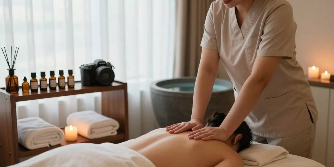 마포스웨디시 massage therapy session in a calming spa environment with essential oils and soft lighting.