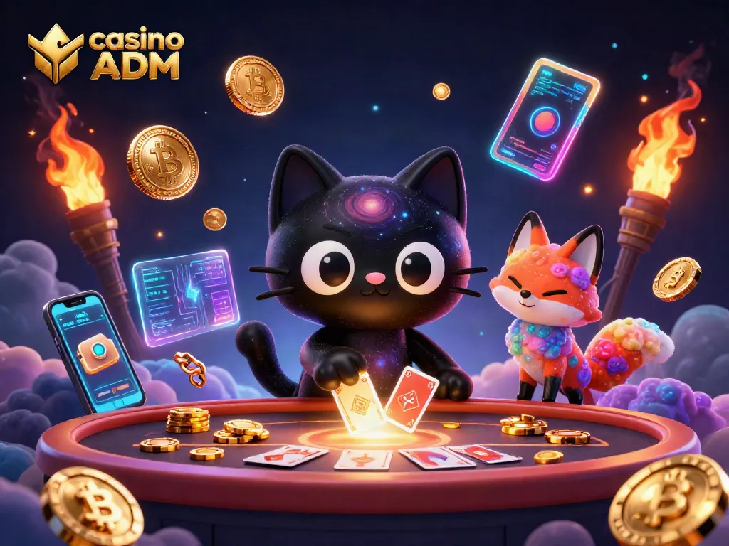 Gioca con il gatto buco nero al tavolo del casino non ADM tra monete Bitcoin e Ethereum.