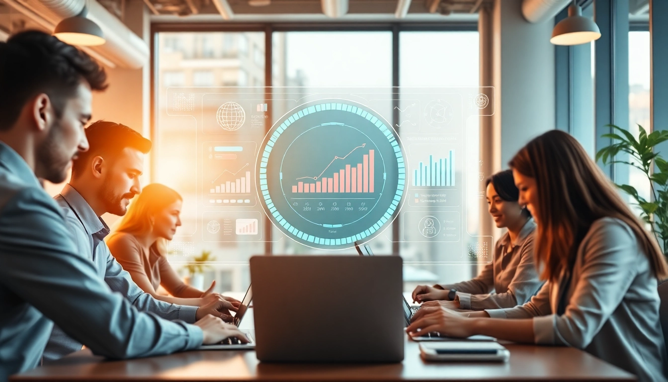 Showcasing an ai assistant for enterprise teams enhancing collaboration in a bright office.
