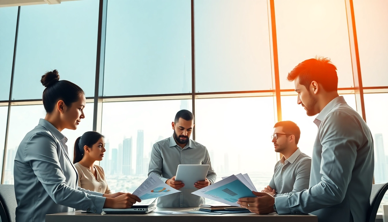 Engaged Business Consultants in Dubai collaborating to provide strategic solutions.