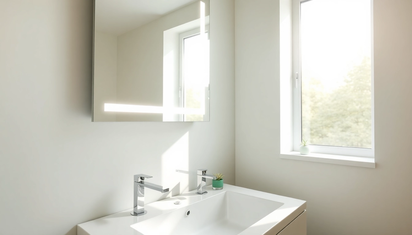 Elegantly designed spiegelschrank led in a modern bathroom environment.