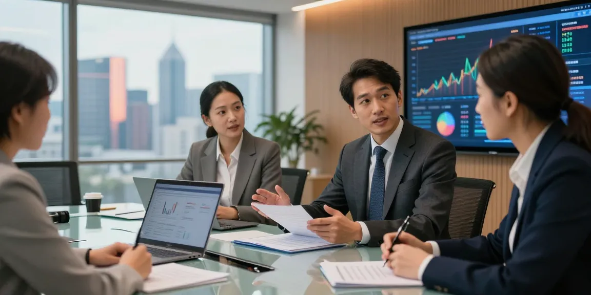 Financial consulting meeting highlighting 신용카드현금화 strategies with professional advisor discussing analytics.