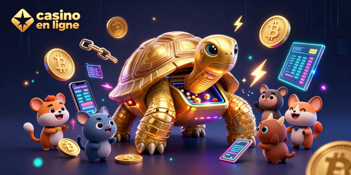 Jouez à des jeux de casino en ligne captivants sur une tortue géante en machine à pinball.