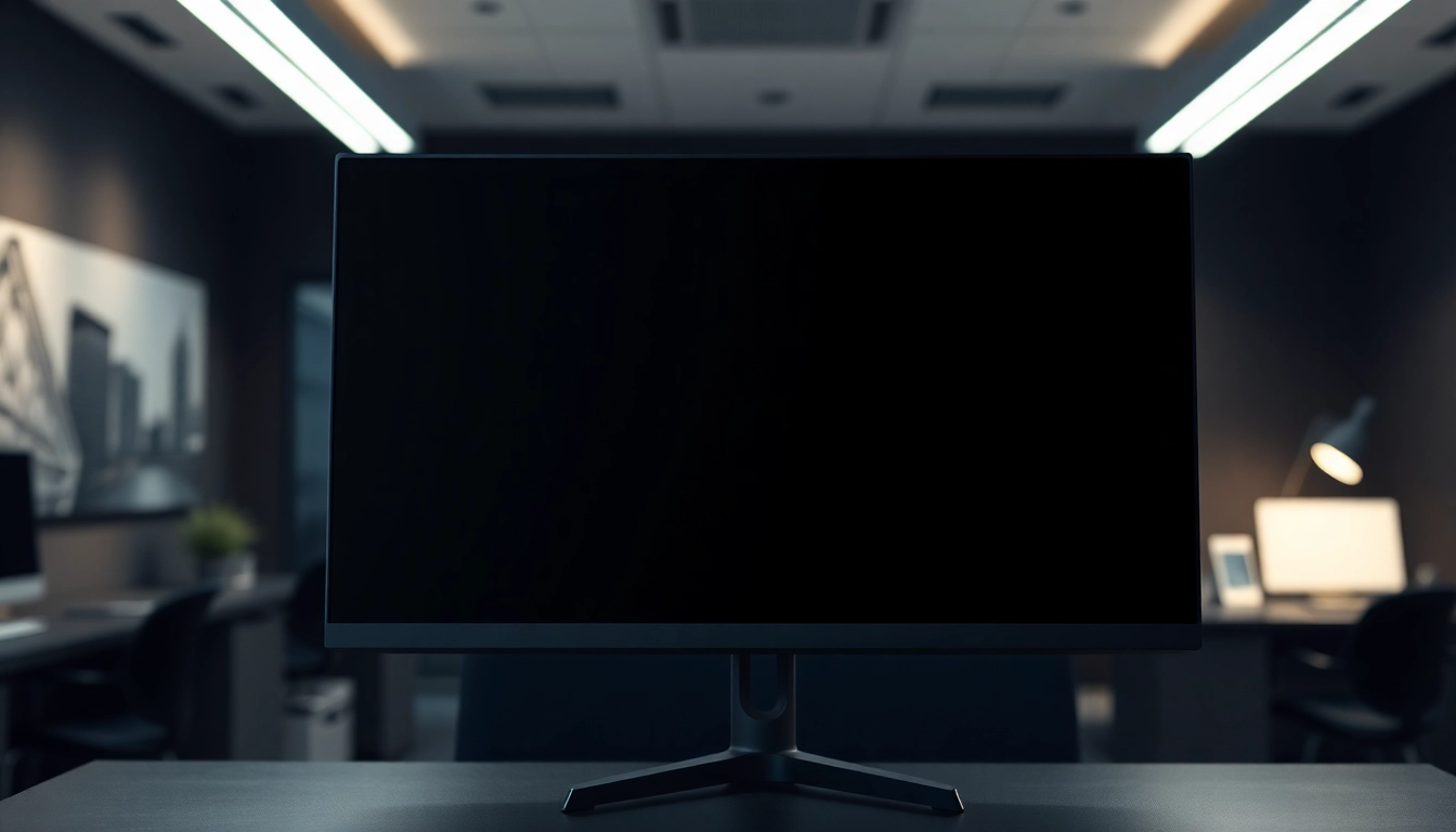 Enhance focus and reduce strain with a black screen display in a modern office setup.