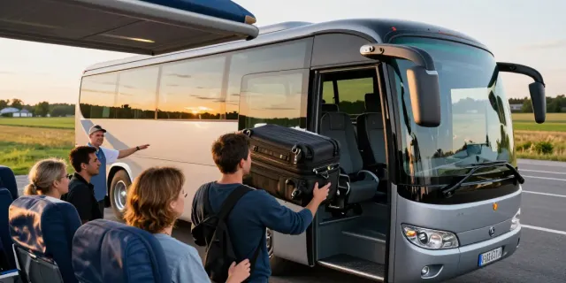 Transport Moldova Germania - Pasageri urcând într-un autocar confortabil pentru Germania.