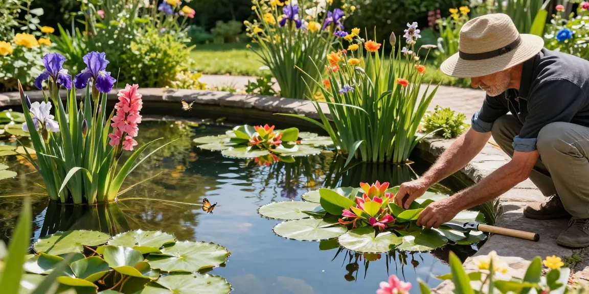 Buy Pond Plants Online to enhance your garden pond with vibrant aquatic plants in a tranquil setting.
