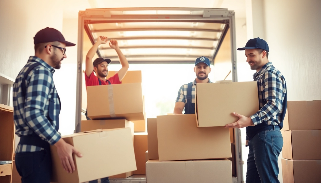 Canadian movers efficiently packing boxes during a residential move.