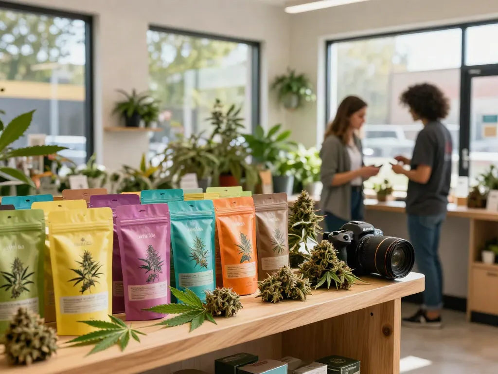 Alien Labs Atomic Apple strain displayed attractively in a modern dispensary.