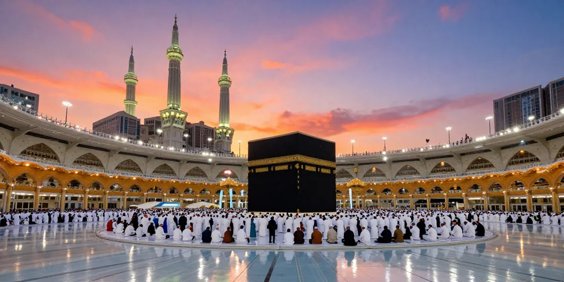 Umroh Itikaf experience captured beautifully at Kaaba during Ramadan, inspiring connection and spirituality in travel.