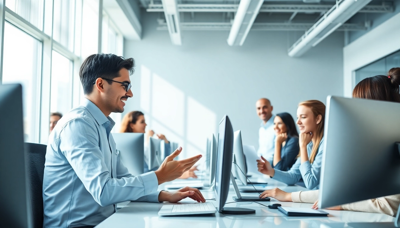 Empowering ai assistant for enterprise teams facilitating collaboration in a vibrant office environment.