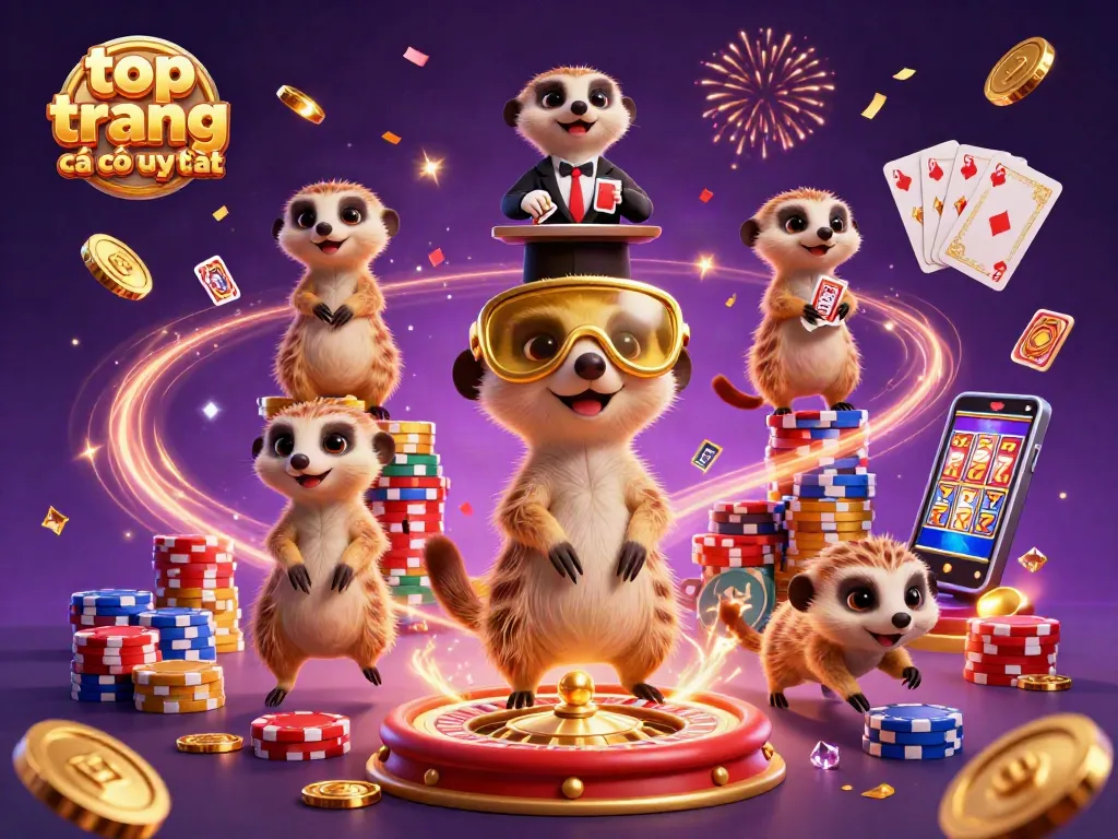 top trang cá cược uy tín của các con meerkat trong một sòng bạc đầy màu sắc