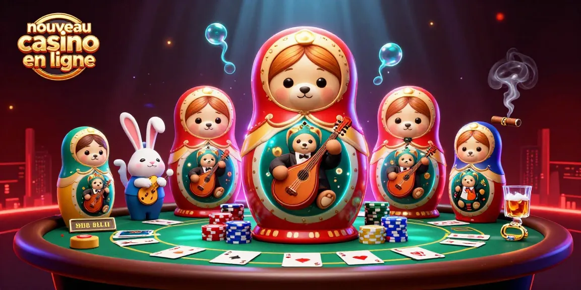 Un monde coloré de nouveau casino en ligne avec des ours matriochkas et des jeux de cartes captivants.