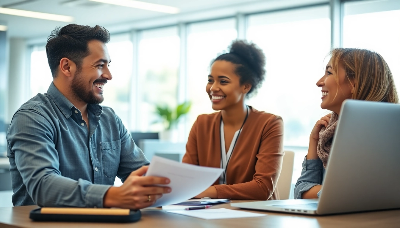 No hassle warranty claims process illustrated by a customer service representative assisting a happy client.