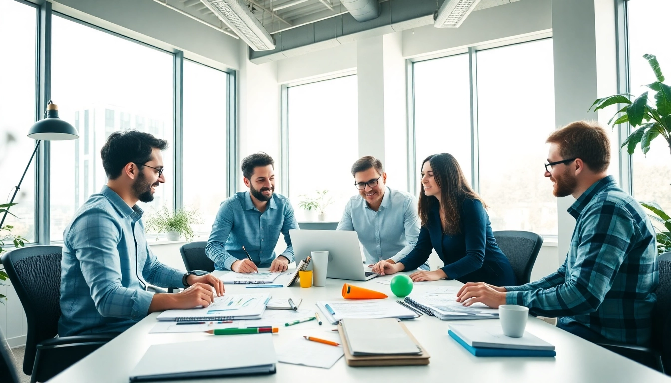 Webdesign kreative Zusammenarbeit im modernen Büro mit Teamarbeit und innovativen Ideen.