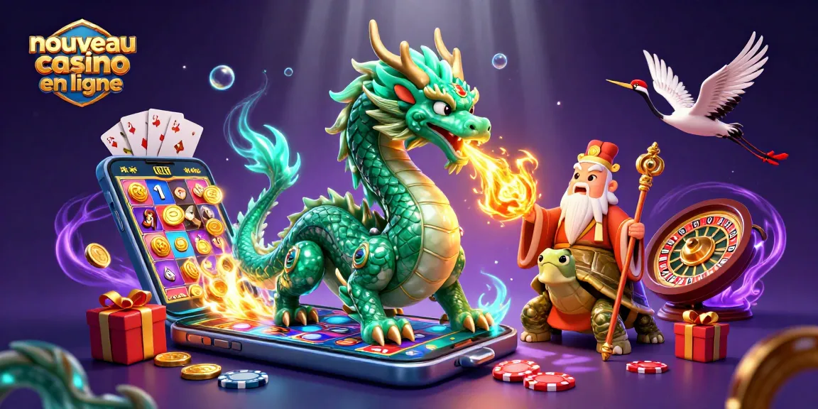 Profitez des jeux sur un nouveau casino en ligne avec des dragons et des gains en or.