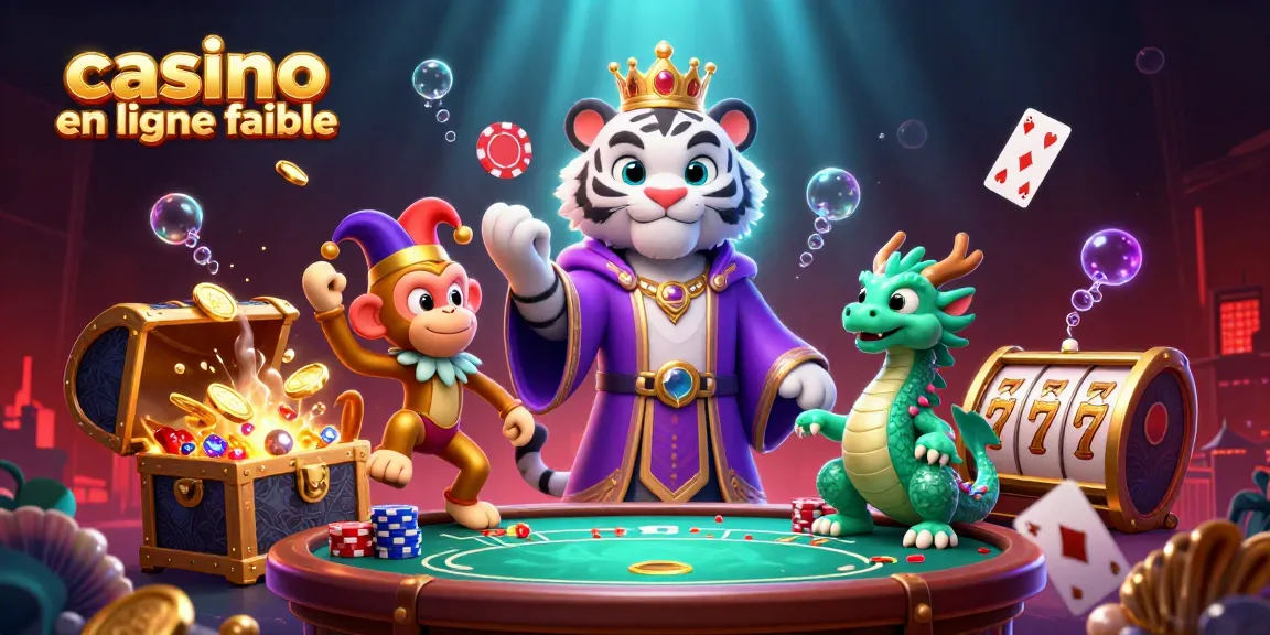 Découvrez un monde vibrant de casino en ligne fiable avec un tigre, un singe et un dragon dans une scène sous-marine remplie de trésors.