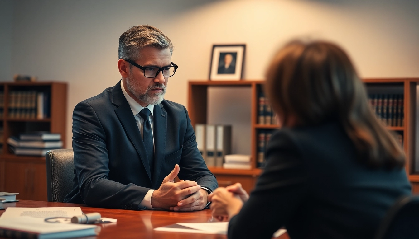 clearwater truck accident attorney consulting with a client in a law office environment