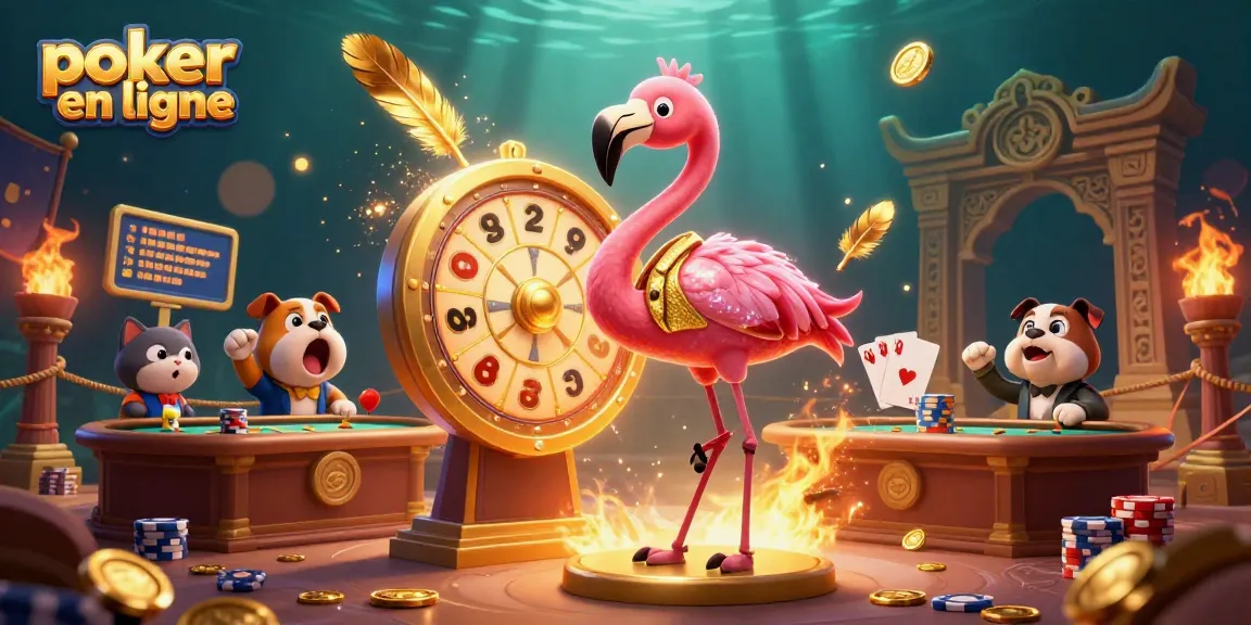 Jouez au poker en ligne avec des personnages amusants dans un décor coloré.