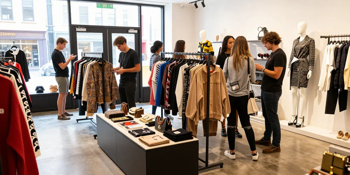 Shopping for luxury replicas at https://shs-dome5.com/ in a vibrant urban retail space.