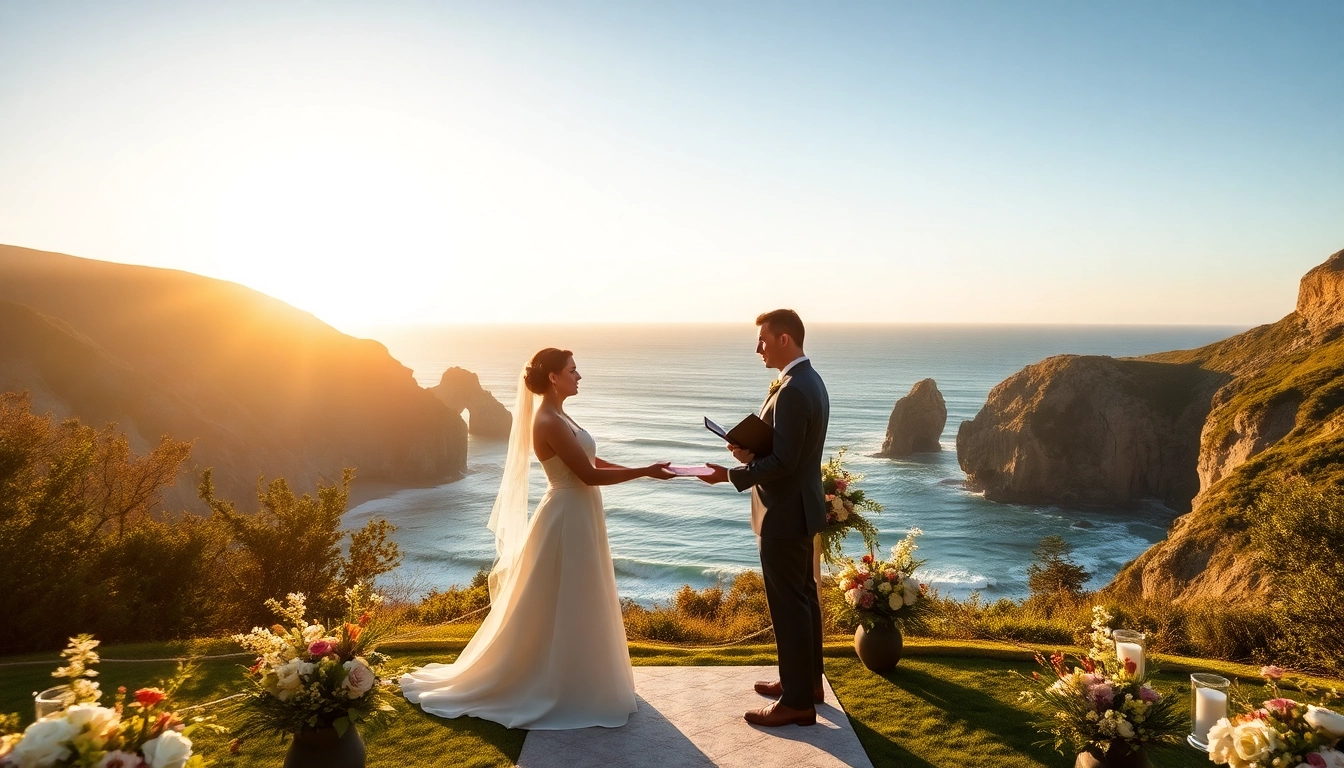 Capture memorable moments with Big Sur wedding photography showcasing a couple at sunset.
