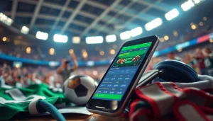 Engaging view of online sportsbooks India showcased with vibrant sports memorabilia and phone interface.