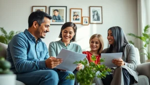 Guide your family through life insurance decisions in a cozy living room setting.