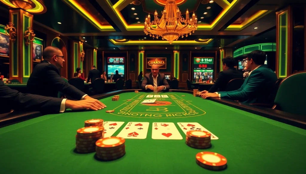 Players enjoying a thrilling game at BJ 888's luxurious blackjack table.