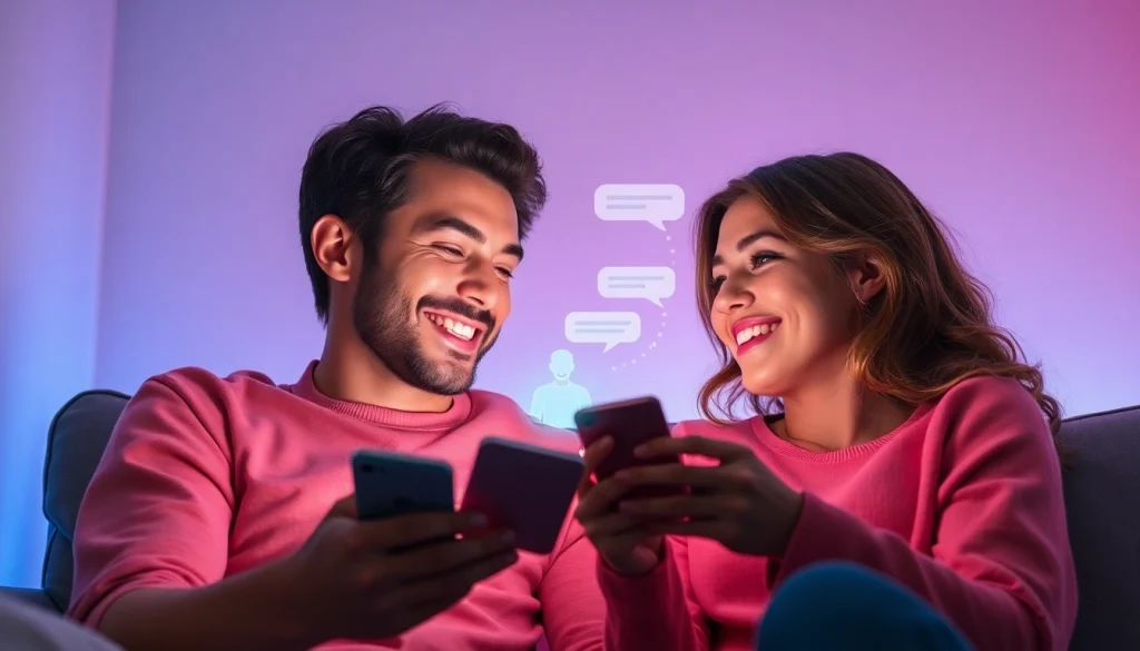 Engaging in a sex AI chat with a virtual companion in a cozy atmosphere.