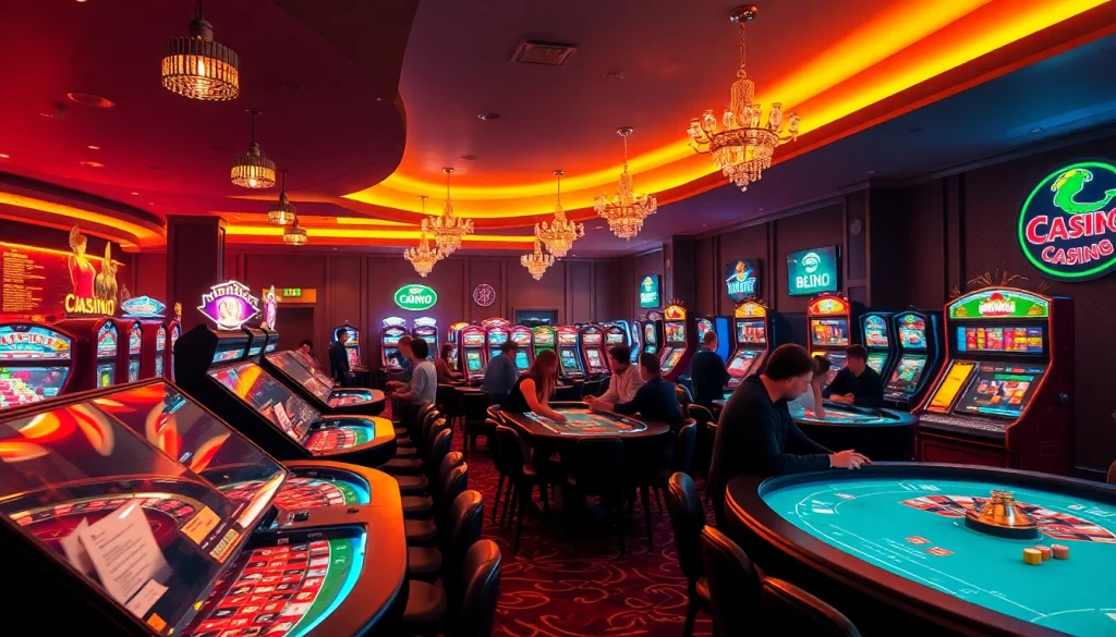 Descubra os melhores jogos de cassino em um ambiente vibrante e acolhedor, com jogadores se divertindo.