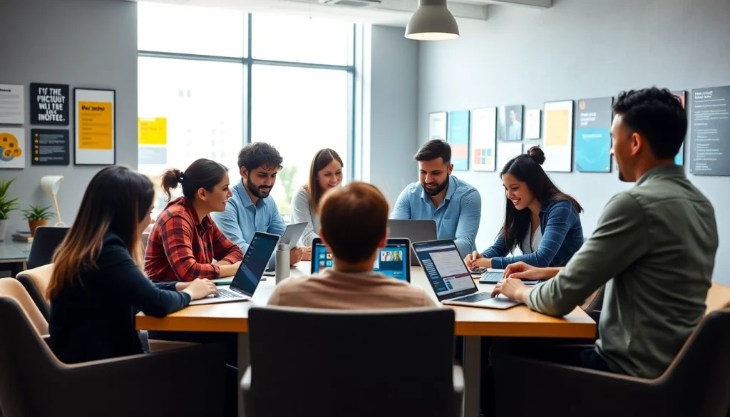 Team collaborating on Proposal Writing and Management strategies in a modern office.