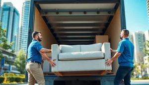 Best movers in Vancouver efficiently loading a truck while showcasing their professionalism in a bustling city setting.