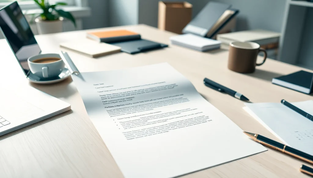 Crafting a compelling Cover Letter with a professional workspace setting.