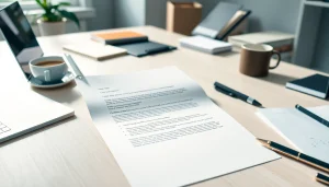 Crafting a compelling Cover Letter with a professional workspace setting.