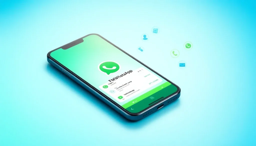 FM WhatsApp interface displayed on a modern smartphone, showcasing its unique features and user-friendly design.