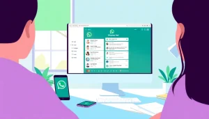 现代桌面设备上的 WhatsApp网页版界面，展示用户互动。