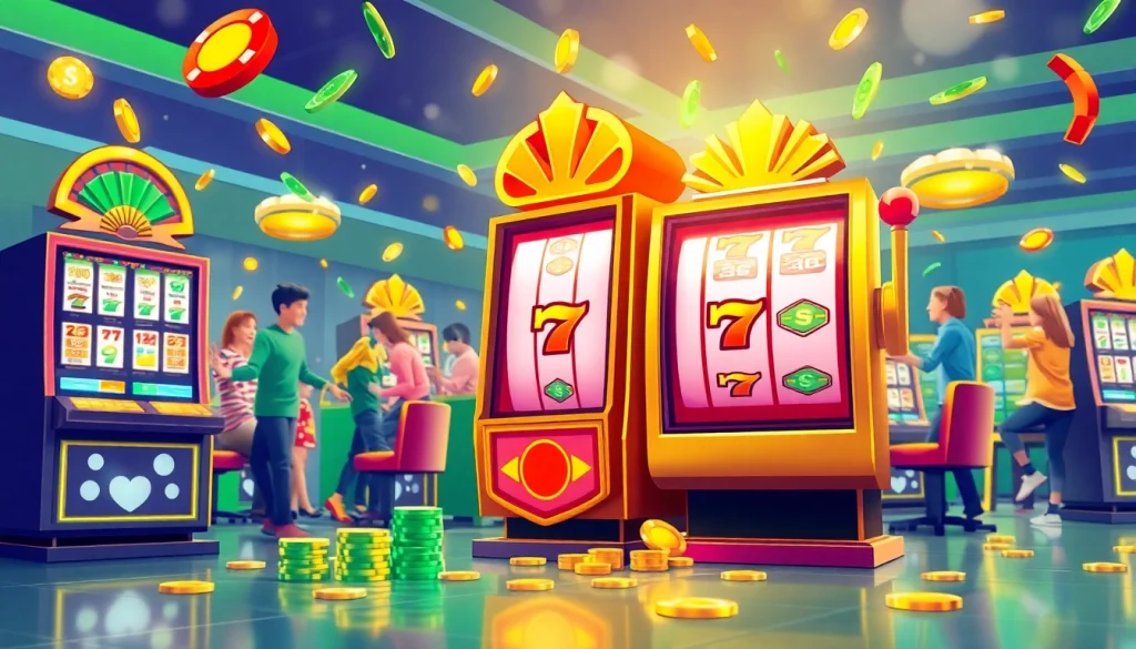 Mainkan slot depo 1000 dengan mesin slot cerah dan pemain yang antusias.