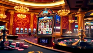 Experience the thrilling Olympus slot with vibrant visuals and engaging gambling elements.