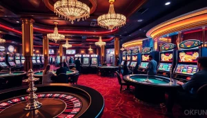 Engaging in thrilling gameplay at OKFUN's vibrant online casino with exciting tables and games.