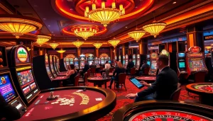 Players experience thrilling wins at MK8 in a luxurious casino atmosphere.