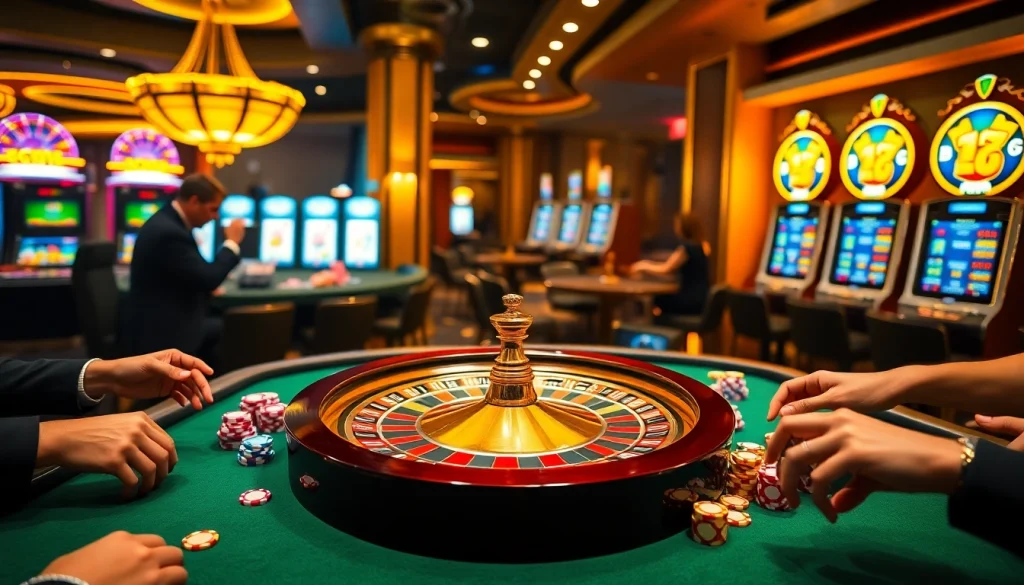 Experience the thrill of depo 5k at a vibrant casino with roulette, dice, and poker chips.