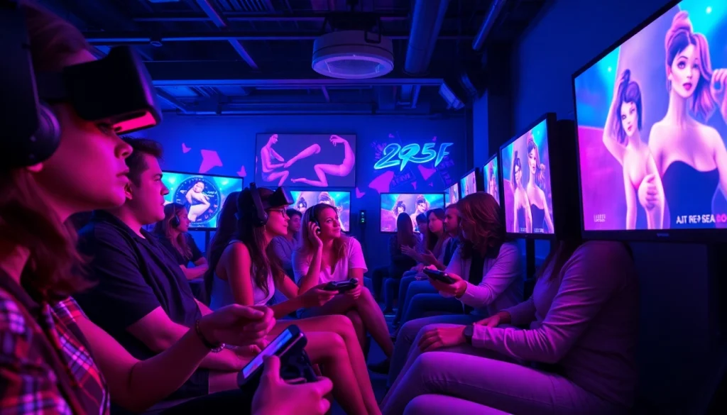 Engaging scene of players enjoying immersive porn games AI experience with vibrant visuals and interactive elements.