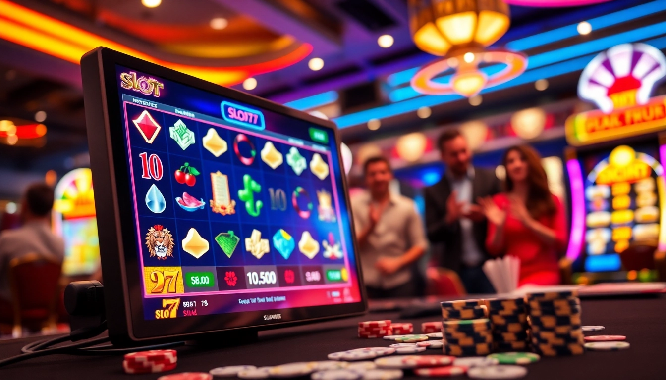 Menangkan hadiah besar dengan Slot77 di antarmuka permainan kasino yang berwarna-warni dan mendebarkan.