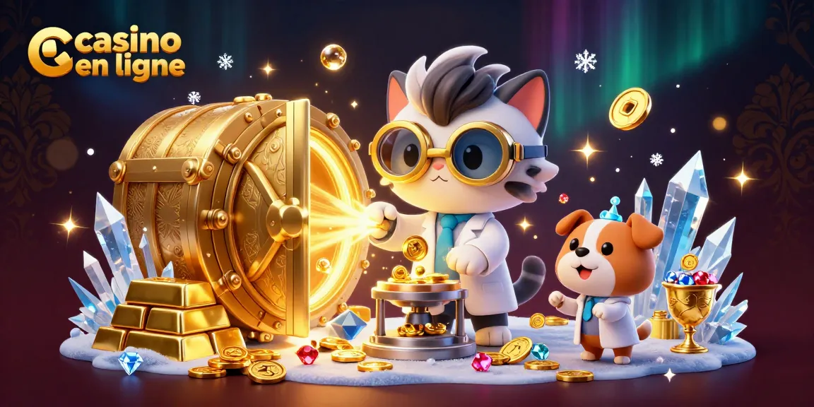 Jouez au casino en ligne avec des jeux riches et captivants, entouré de trésors d'or et de joyaux.