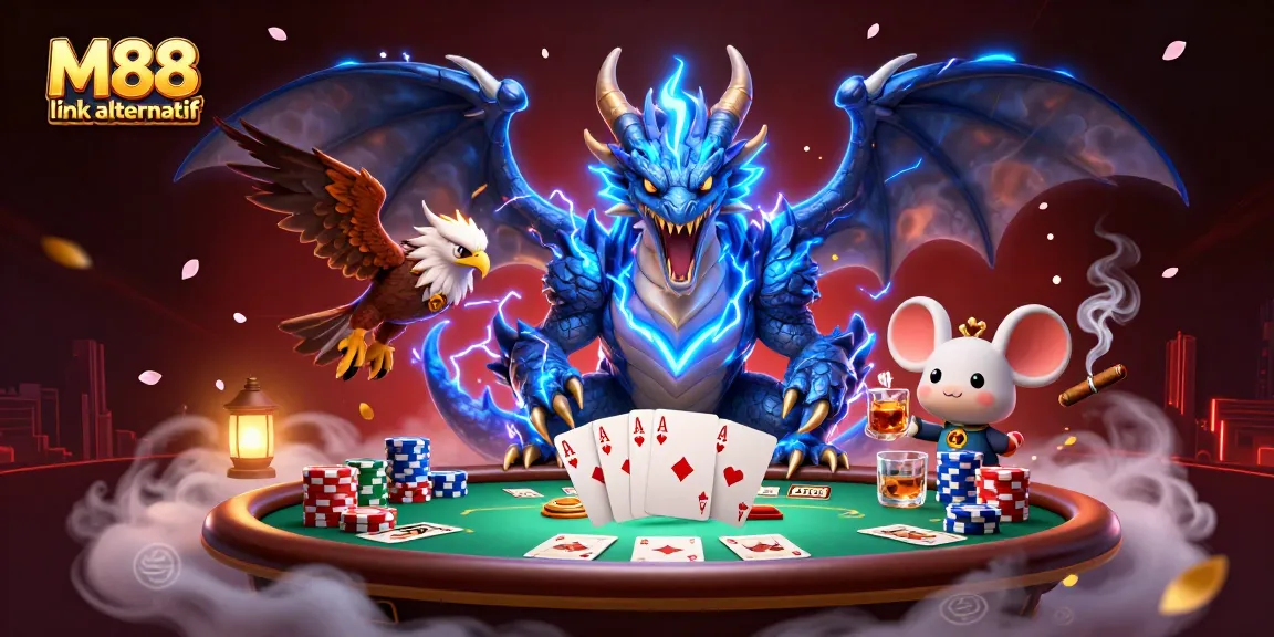 Experience the thrill of M88 link alternatif with vibrant casino elements and dynamic characters.